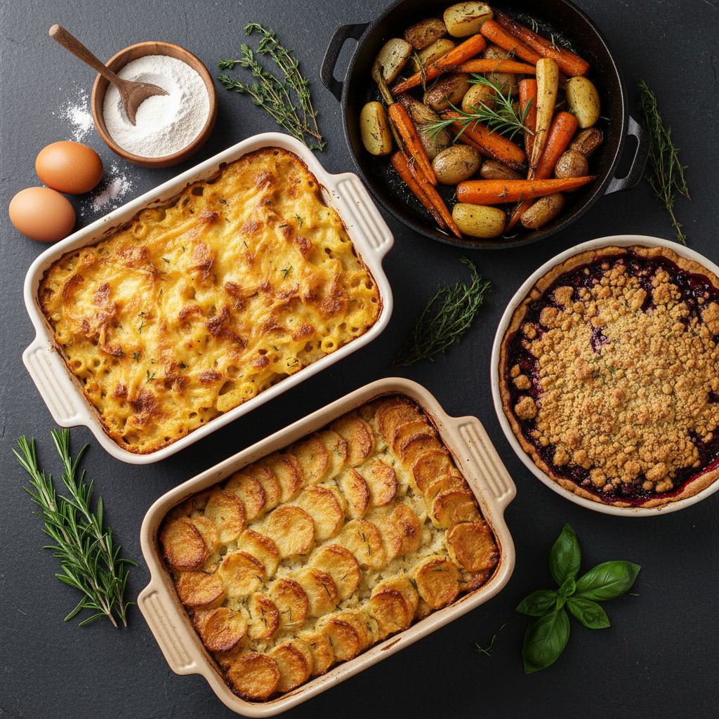 Baking and roasting essentials including ovenware, roasting tins and bakeware