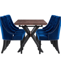 Blaze Lux Dining Set Blue Walnut