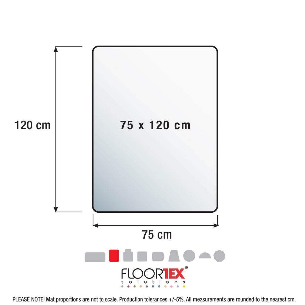 PVC Rectangular Chair Mat for Hard Floor - 75 x 120cm