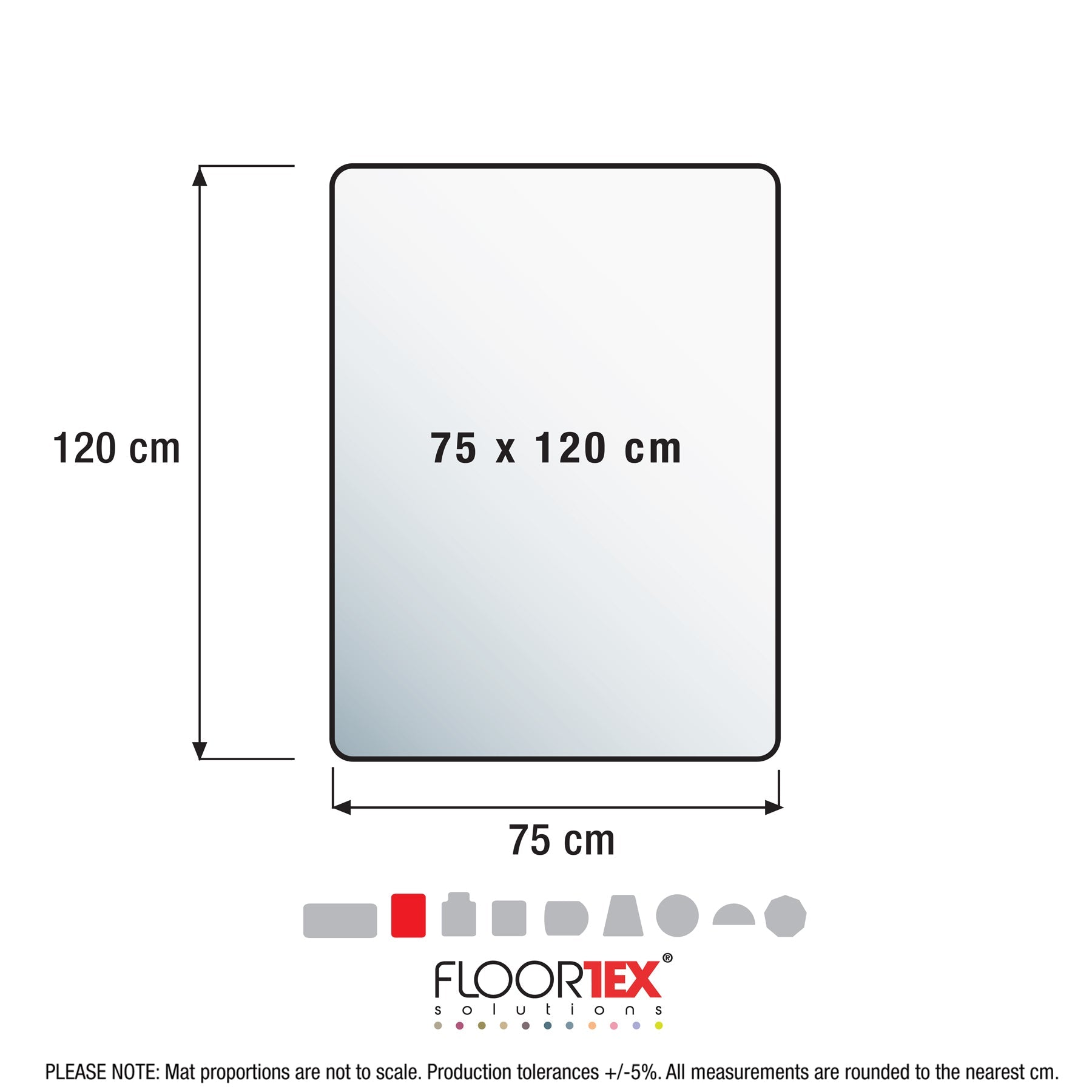 PVC Rectangular Chair Mat for Hard Floor - 75 x 120cm