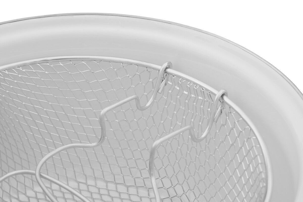 Black Deep Fryer with Wire Basket and Glass Lid