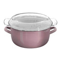 Pink Deep Fryer with Wire Basket and Glass Lid