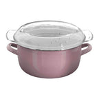 Pink Deep Fryer with Wire Basket and Glass Lid