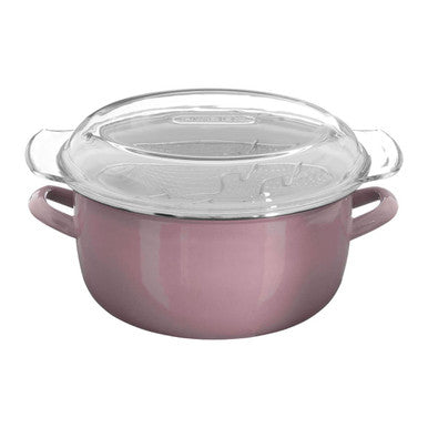 Pink Deep Fryer with Wire Basket and Glass Lid