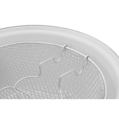 Cream Deep Fryer with Wire Basket and Glass Lid