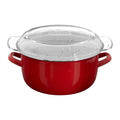 Red Deep Fryer with Wire Basket and Glass Lid