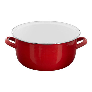 Red Deep Fryer with Wire Basket and Glass Lid