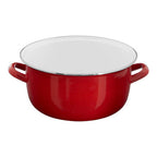 Red Deep Fryer with Wire Basket and Glass Lid