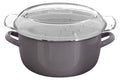 Cool Grey Deep Fryer with Wire Basket and Glass Lid