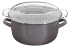 Cool Grey Deep Fryer with Wire Basket and Glass Lid