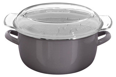 Cool Grey Deep Fryer with Wire Basket and Glass Lid
