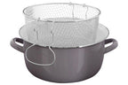 Cool Grey Deep Fryer with Wire Basket and Glass Lid