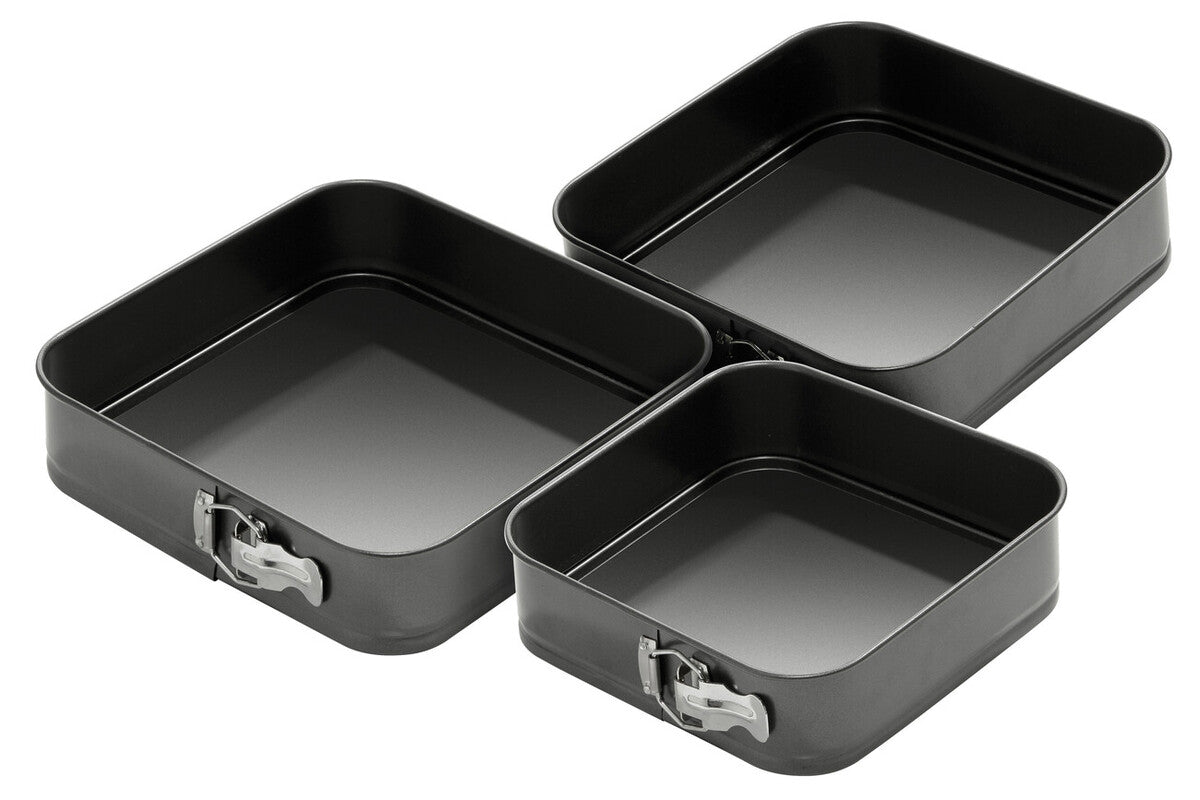 Set Of 3 Springform Square Cake Tins