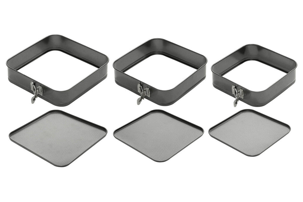 Set Of 3 Springform Square Cake Tins