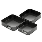Set Of 3 Springform Square Cake Tins