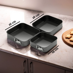 Set Of 3 Springform Square Cake Tins