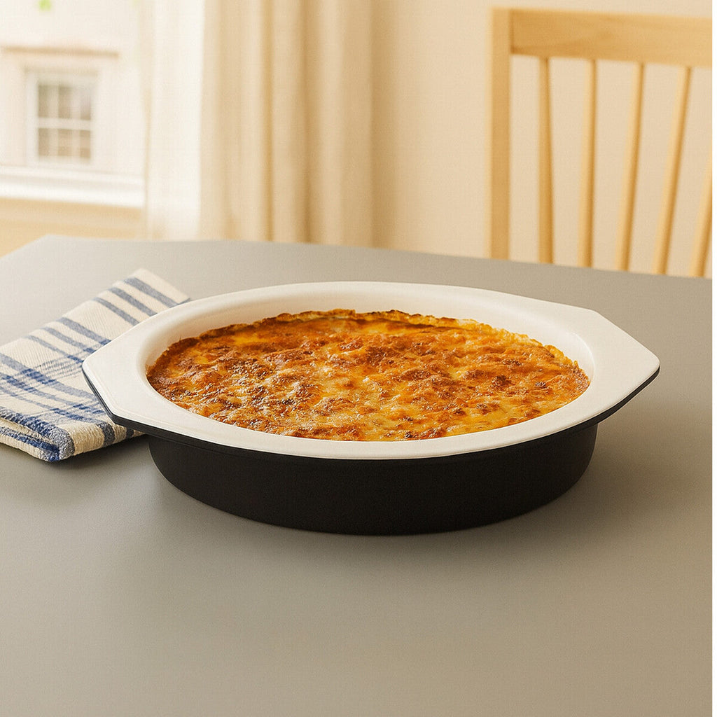 Black Round 27cm Baking Dish with Handles