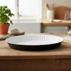 Black Low Flan Dish