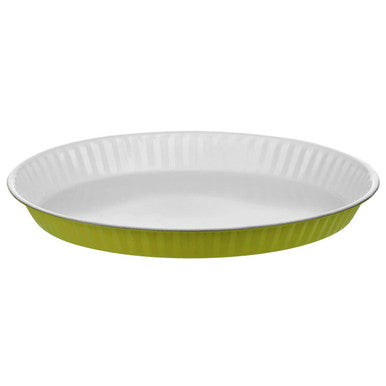 Lime Green and White Flan Dish