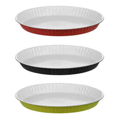 Lime Green and White Flan Dish