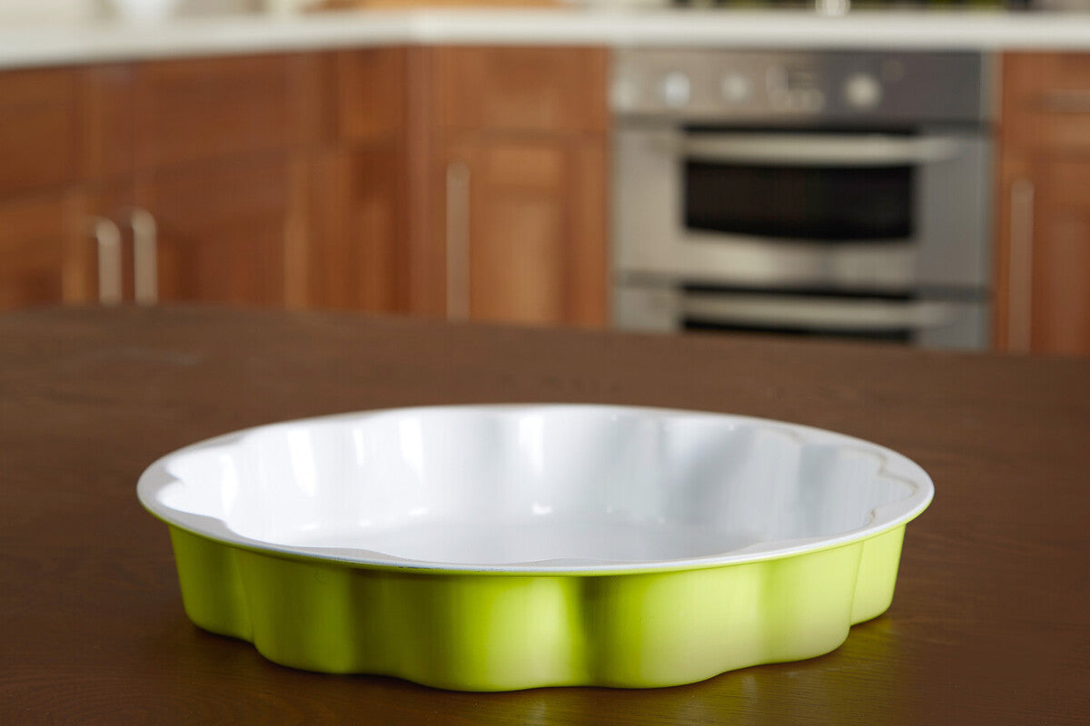 Lime Green Flan Dish