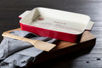Red Stoneware Rectangular Baking Dish