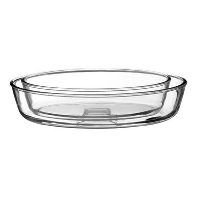 Set of Two Oval Glass Oven Dishes