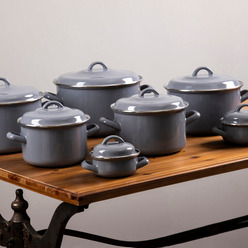 Grey Enamel 20cm Casserole Dish