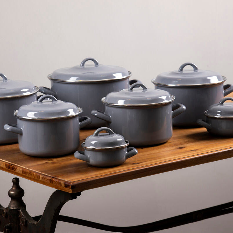 Grey Enamel 22cm Casserole Dish