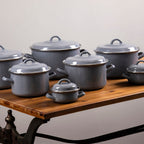 Grey Enamel 22cm Casserole Dish