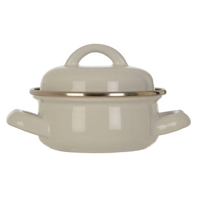 White Enamel 10cm Mini Casserole Dish
