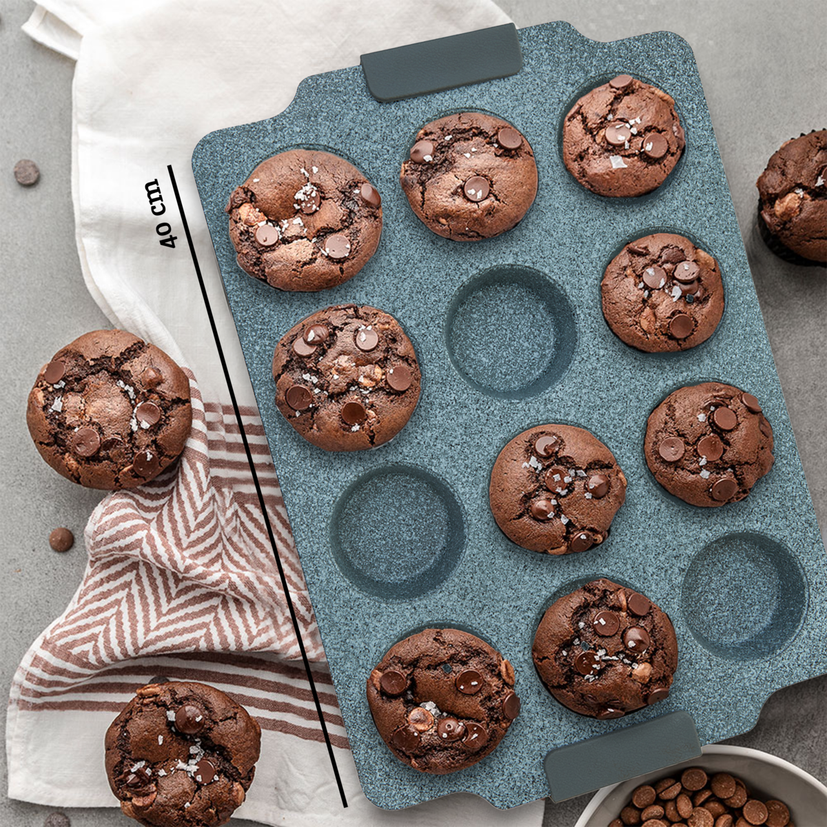 Twelve Cup Marble Effect Muffin Tray