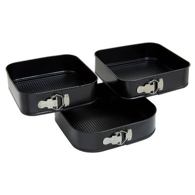Set Of Three Non-Stick Square Cake Tins