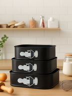 Set Of Three Non-Stick Square Cake Tins