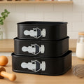 Set Of Three Non-Stick Square Cake Tins