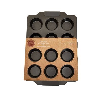 Grey Twelve Cup Muffin Tray