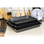 Set of Three Roasting Trays with Wire Racks