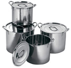 Set of 4 Stainless Steel Stock Pots with Lids