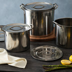 Set of 4 Stainless Steel Stock Pots with Lids
