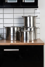 Set of 4 Stainless Steel Stock Pots with Lids