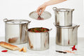 Set of 4 Stainless Steel Stock Pots with Lids