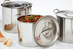 Set of 4 Stainless Steel Stock Pots with Lids
