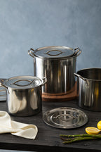 Set of 4 Stainless Steel Stock Pots with Lids