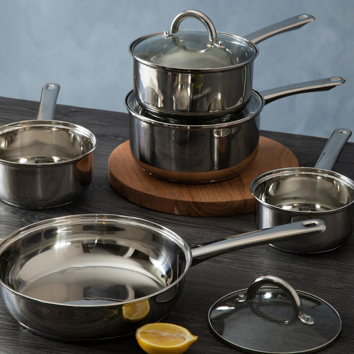 5 Piece Stainless Steel Pan Set