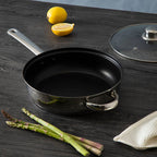 24cm Stainless Steel Non Stick Frying pan With Glass Lid