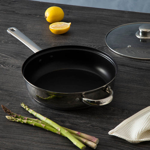 24cm Stainless Steel Non Stick Frying pan With Glass Lid