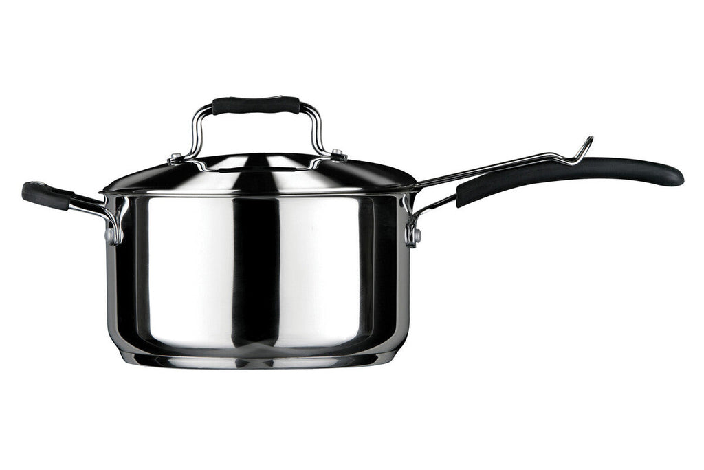 22cm Stainless Steel Chip Pan with Glass Lid and Wire Basket