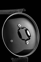 22cm Stainless Steel Chip Pan with Glass Lid and Wire Basket