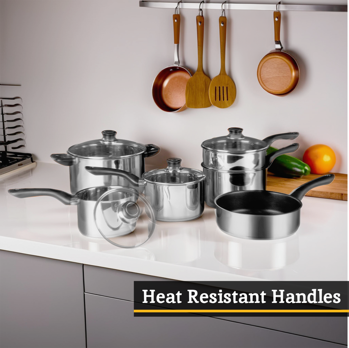 6 Piece Stainless Steel Cookware Set