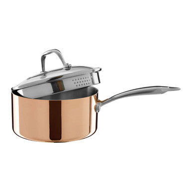 Copper Finish 18cm Saucepan with Lid